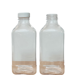 Botella PET 1 Litro Boca 38 Cuadrada Jugo Natural de Fruta sin Tapa
