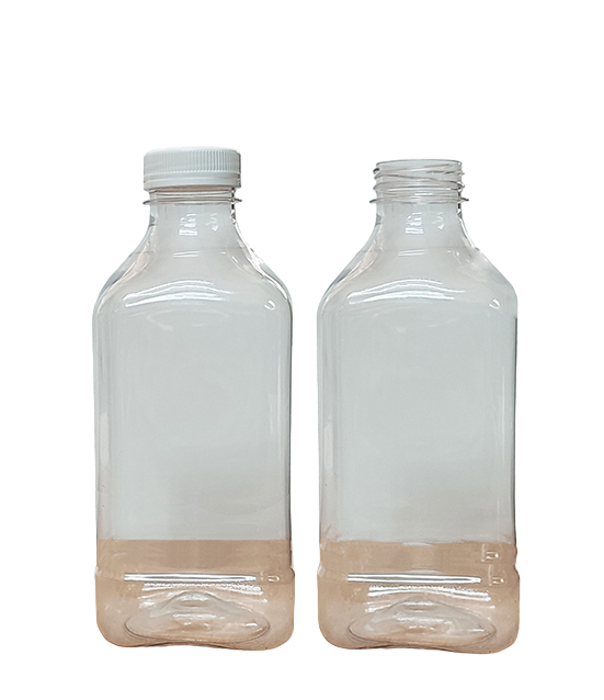 Botella PET 1 Litro Boca 38 Cuadrada Jugo Natural de Fruta sin Tapa
