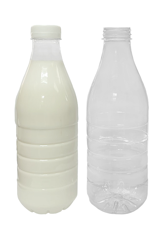 Botella PET 1 Litro Boca 38 Redonda Leche Fresca sin Tapa | Ideal para Lácteos