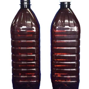 Botella PET 1 Litro Boca 280 Cuadrada Ámbar para Aceite de Oliva sin Tapa