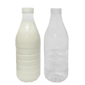 Botella PET 1L Boca 38 Redonda Leche sin Tapa | Alta Calidad para Productos Lácteos