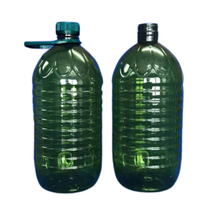 Botella PET 3L Redonda Verde Oliva sin Manilla ni Tapa | Para Aceites y Bebidas